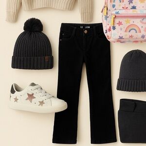 GAP Teen Black Low Rise velvet pants